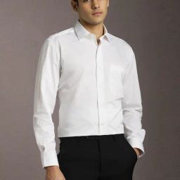 Louis Philippe White Cotton Regular Fit Shirt-picture-10
