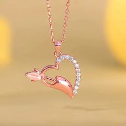 GIVA 925 Sterling Silver Rose Gold Pendant for Women-image-16