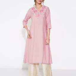 Rangmanch By Pantaloons Blossom Regular Fit Embroidered Kurta-picture-15