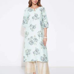 Rangmanch By Pantaloons Aqua Sky Regular Fit Printed Kurta-picture-44