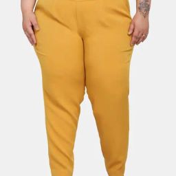 Powersutra Mustard Slim Fit Trousers-image-87