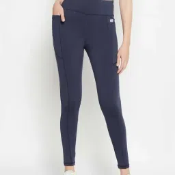 Clovia Blue High Rise Sports Tights-image-60