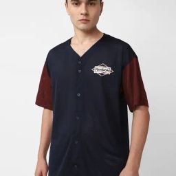 Reebok Navy Regular Fit Cl Sg Baseball Jersey-image-65