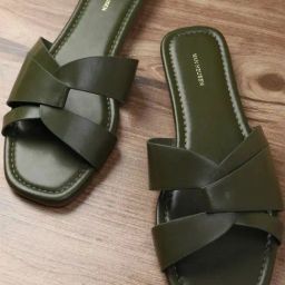 Van Heusen Women's Green Cross Strap Sandals-21