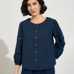 Honey By Pantaloons Blue Cotton Comfort Fit Top-image-56