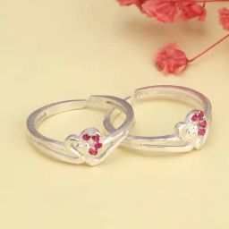 GIVA 92.5 Sterling Silver Rosy Love Mini Toe Rings-picture-26
