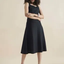 Powersutra Black Cotton Regular Fit Dress-picture-30