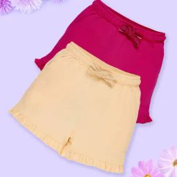 Kiddopanti Girls Cotton Hem Frill Solid Shorts (Pack of 2)-image-68