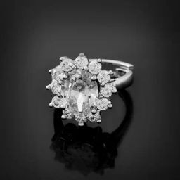Voylla Silver Sparkling Elegance Glowing Grace American Diamond Solitaire Casual Ring-picture-37