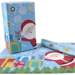 eVincE - thoughtful PRESENTations XMAS05SANT10 Christmas Santa with Facts sheets, Social Office Christmas New Year Party Gifts For children and adults Gift wrapper Gift Wrapping Paper (Pack of 5 Piece)-picture-48