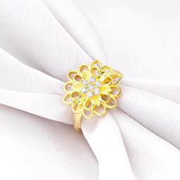 GIVA 92.5 Sterling Silver Golden Blooming Flower Adjustable Ring for Womens and Girls-image-52
