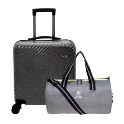 SWISS MILITARY Luggage Bag & Spacious Gym Bag Combo 33 L & 27 L Grey ABS, LTB8_DB10-image-66