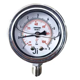Japsin Instrumentation Industrial Pressure Gauge Analog Display -1 to 7 Bar Range 50 mm Dial Size for Industrial Use-17