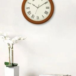 CHRONIKLE Round Brown Wood Wall Clock-21