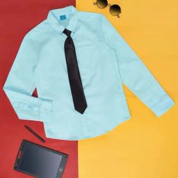YU by Pantaloons Kids Blue Cotton Regular Fit Full Sleeves Shirt-image-77