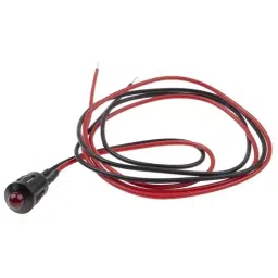 RS PRO Red Panel Mount Indicator 12V DC, Mounting Hole Size 8 mm, Termination Type Lead Wires, Model No 207753-13