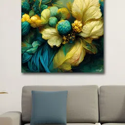 RANDOM Yellow & Blue Floral And Botanical Canvas Wall Art-image-19