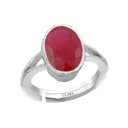 Clara Pink Ruby 4.8cts Sterling Silver Oval Bezel Set Ring-image-0