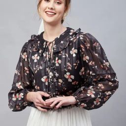 Marie Claire Black Floral Top-picture-44