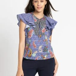 SHAYE Purple Printed Top-image-40