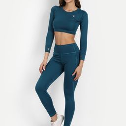 deb Women Teal Blue Solid Tights-image-74