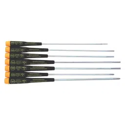 WIHA 7 PIECE ESD-SAFE PRECISION LONG SLOTTED AND PHILLIPS SCREWDRIVER SET, 27393-5