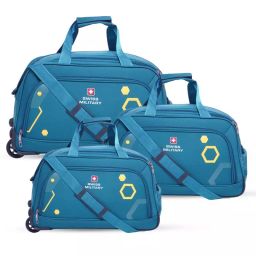 SWISS MILITARY Carry on Duffle Luggage Sprint Series 50, 55, 60 cm Polyester Teal (Set of 3)-image-61