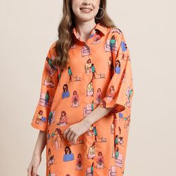 HERE&NOW Printed Oversized Shirt Mini Dress-picture-41