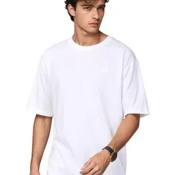 BLUEFICUS Men Solid Round Neck Relaxed Fit Cotton T-shirt-image-51