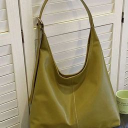 PURPLEHUNT Leather Oversized Structured Handheld Bag-12