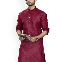 Authentics Men Checked Thread Work Kurta-18