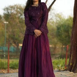 Uttaraa Embroidered Sequinned Ready to Wear Lehenga &-image-53