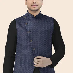 Utsav Fashion Embroidered Georgette Woven Nehru Jacket-picture-23