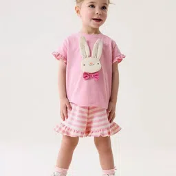 INCLUD Girls Rabbit Patch Work T-Shirt With Shorts-image-53