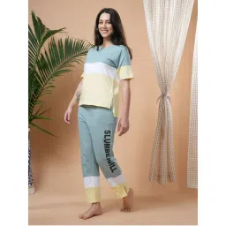 Slumber Jill Color Block Active Co-Ords In 100% Cotton (Set of 2)-picture-25