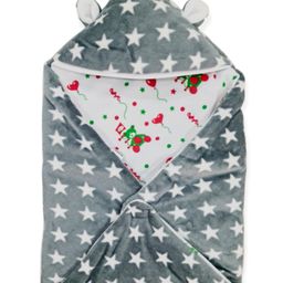 Brandonn Hooded Supersoft Printed 3 Layered Quilt Blanket - Grey-image-12