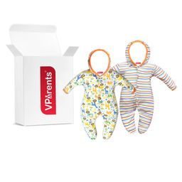 VParents Zoey Hooded Footed Rompers Pack of 2 - Orange (Design May Vary)-image-40