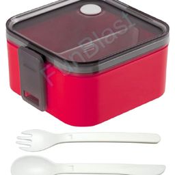 FunBlast Plastic Lunch Box with Spoon & Fork - Pink-8
