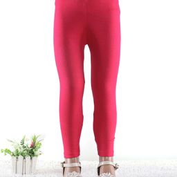 Babyhug Cotton Lycra Full Length Leggings Solid Colour - Fushia-image-98