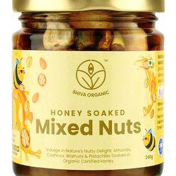 Shiva Organic Mixed Nuts in Honey (Almonds, Walnuts, Cashew, Pista) - Crunchy, Rich in Protein, Magnesium, Phosphorus, and Dietary Fibre | Energy Booster - 240 g-image-55