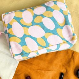 Jasmey Homes Fusion Fantasy Hand Cotton Pouch with Zipper for Gifting, Storing Stationery, Make up, Medicine and Toiletry Items - Multicolor-image-32