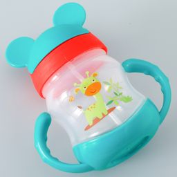 Straw Sipper with Twin Handle & Straw Giraffe Print Green - 200 ml-3