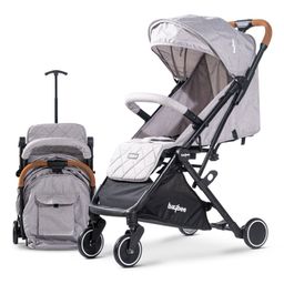 Baybee Infant Baby Pram Stroller with Metal Frame 3 Position Adjustable Seat Canopy Bassinet & Large Wheels - Grey-16