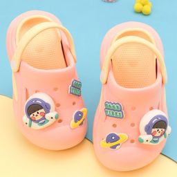 Oh! Pair Astronaut Applique Clogs with Back Strap - Pink-picture-3