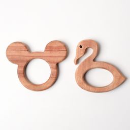 OPA Toys Natural and Chemical-Free Neem Wood - Mickey Mouse and Crane Neem Teether (2 Piece)-6