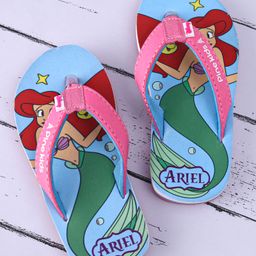 Pine Kids Disney Slip On Flip Flops with Ariel Mermaid Print - Light Blue-picture-26