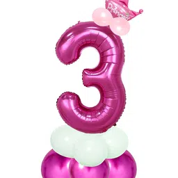 Decor Mantra Number 3 foil balloon 32 inch for birthday decoration items - Pink - Pack of 13-picture-31