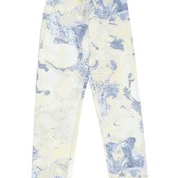 F&S Cotton Elastane Marble Printed Pajama - White & Blue-image-62