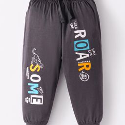 Taeko Single Jersey Knit Full Length Lounge Pant with Text Print - Charcoal Grey-picture-14