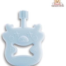 Infantso Bear Shape Silicone Teether | BPA-Free Teether, Teething Relief, Baby Teether Silicone, Teething Toy, Sensory Toy, Gum Massager for 4+ months | Teether for baby - Light Blue (Pack of 1)-27